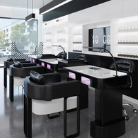 Table de manucure élégante, élégante, chic, minimaliste, avec bureau en marbre, pour salon de beauté, ongles