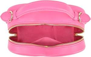 Bolso bandolera de piel vegana personalizado de fábrica con forma de corazón para mujer, bolso de hombro con cierre de cremallera para chica - Product Image 5