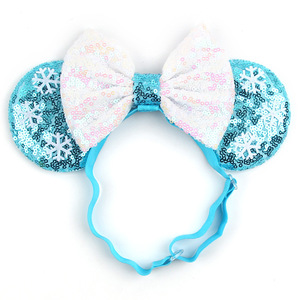 Classic <strong>Mouse</strong> Ears Headband with Big Sequin <strong>Bow</strong> Glitter <strong>Bow</strong> for Birthday Party Bachelorette Costume Accessory - Product Image 5