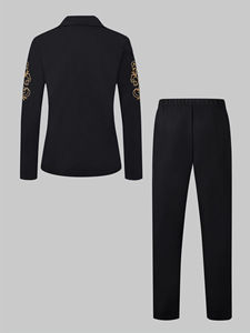 <span class=keywords><strong>Costume</strong></span> de smoking classique noir vintage brodé pour enfants, idéal pour les événements de piano, anniversaires, garçons d'honneur et remises de diplômes - Product Image 4