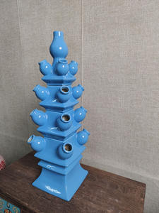 Haute qualité Hollande Porcelaine Tulipière Bleu Royal Céramique Vintage Delft Bleu Vases Quatre Niveaux Tulipe Vase Stapelvaas 4-delig - Product Image 4