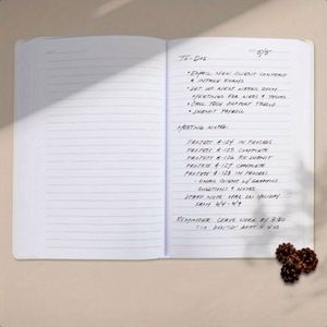 300 Page Thick Lined Notebook Journal-7x10" Modern Linen Hardcover with Golden Foil Lettering Ribbon <b>Bookmarks</b> GY2594703 - Product Image 2