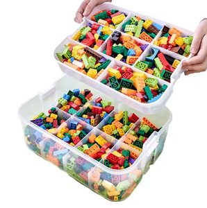 Boîte de <span class=keywords><strong>rangement</strong></span> de jouets en plastique PP carré transparent et en aluminium, design moderne, écologique, capacité de 1 à 3L pour le <span class=keywords><strong>tri</strong></span> des blocs de construction - Product Image 5