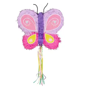 Pinata tali tarik kupu-kupu desain baru untuk anak perempuan Pinata kupu-kupu untuk anak-anak