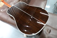 Guitare acoustique de collection entièrement en bois massif, table en épicéa Adirondack, dos et éclisses en palissandre du Brésil, incrustation de nacre de luxe, guitare haut de gamme