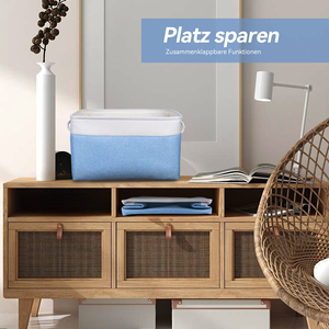 Collapsible Fabric <b>Storage</b> Baskets 2 Sizes Linen Organizer Bins with Rope Handles for Home & Closet - Product Image 2