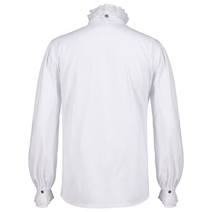 Chemises à col roulé Vintage pour hommes, Vintage, victorien, à volants, gothique, pour homme, tenue de marié décontractée - Product Image 5