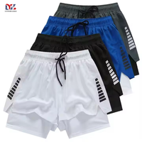 Shorts de sport pour hommes, 90% polyester, 10% élasthanne, compression, 5 pouces, séchage rapide, avec doublure, short de course et d'entraînement 2 en 1, shorts de sport pour hommes