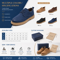 Chaussures décontractées pour hommes en cuir brun robuste, style Oxford à lacets, avec semelle plateforme épaisse et détails de couture à motif ondulé