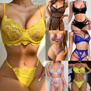 Nouvelle Lingerie Sexy en Dentelle et Résille avec Bretelles, Entrejambe Ouvert, pour Vente en Gros - Product Image 2