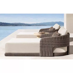 Tumbona de Lujo Impermeable para Jardín, Muebles de Exterior Duraderos con Cuerda Trenzada para Villa, Piscina, Playa y Patio - Camas Solares para Playa - Product Image 2