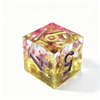 Dés à six faces en résine faits à la main LuxeRoll, fleurs séchées à l'intérieur, cube de 16 mm, dés polyédriques à 6 faces pour DND RPG, jeux de table, Mahjong