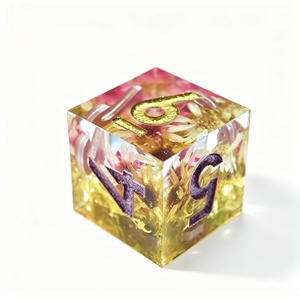 LuxeRoll - <span class=keywords><strong>Dados</strong></span> de Resina Hechos a Mano D6 con Flores Secas en el Interior, Cubo de 16 mm, <span class=keywords><strong>Dados</strong></span> Poliédricos de 6 Caras para Juegos de Mesa DND RPG, <span class=keywords><strong>Dados</strong></span> para Mahjong - Product Image 4
