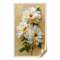 Peinture à l'huile artisanale sans cadre sur mesure 50 x 100 cm, tableaux sur toile texturée à motifs floraux et décorations murales pour la maison