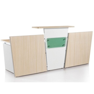 Produits les plus vendus : Comptoir de réception en verre avec bureau d'ordinateur intégré - Product Image 2