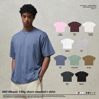 Nouvelle Arrivée 2026 – T-shirt Homme Oversize 190G en Coton Pur Respirant Anti-UV Col Rond Uni – Marque Streetwear