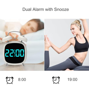 Multi-function Digital Desk <b>Clock</b> Twin Bell Alarm <b>Clock</b> <b>LED</b> Digital Table Alarm <b>Clock</b> - Product Image 5