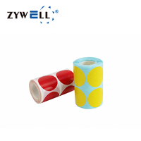Étiquettes thermiques directes circulaires personnalisées 25*25mm, 2 rangées, 500 pièces/rouleau, étiquettes de produits, autocollants DIY avec logo, rouleau de papier