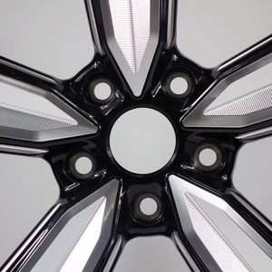 Jantes forgées concaves en alliage d'aluminium noir camel 17-19-20 pouces à cinq branches, déport de 35 mm, finition noir brillant, pour voitures particulières Audi neuves - Product Image 4