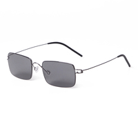 STY21008M OEM Lunettes de soleil rectangulaires sans monture ultra-légères 15g, monture en fil métallique vintage, verres teintés, vente en gros