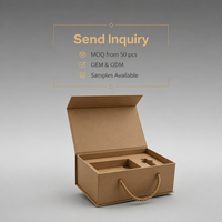 Boîte cadeau pliable magnétique en kraft avec poignée, en matériau recyclé, insert personnalisé, emballage portable et écologique pour bougies