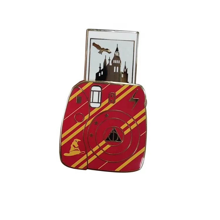 Hogwarts Magic School Gedrukt Logo Pin Groothandel Aangepaste Sliding Email Revers Pin