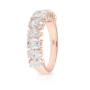 แหวนเพชรแล็บ 9 เม็ด ทอง 18K สีเหลือง/ขาว/โรสโกลด์ - Product Image 6