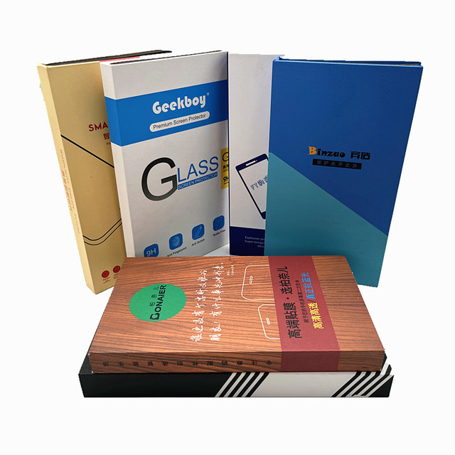 Eco-friendly Recycled Materials Fashion Paper Screen Protector Packaging Box Four-Color Matt Lamination Embossing Custom Box