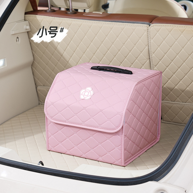 Petite boîte de rangement pliante avec décorations camélia rose