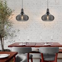 Lampe à suspension simple en verre noir d'intérieur moderne, îlot de cuisine, éclairage de décoration avec base E26 de taille moyenne pour usage domestique