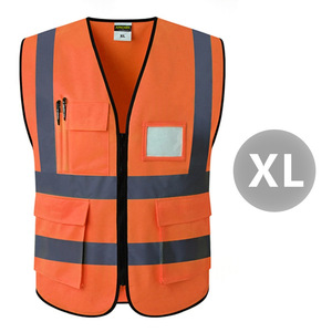 Gilet de sécurité réfléchissant multipoches Kyushu XL en maille tricotée haute visibilité pour les travailleurs - Product Image 2
