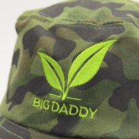 Chapeau Bob Décontracté Unisexe en Jean Camouflage à Motif Feuille, Protection Solaire et Cordon, Vente en Gros OEM Personnalisé