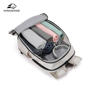 Kingsons Student Backpack 15 Inches Large Capacity Everyday Use Male Solid Color Travel Casual Style - Product Image 3