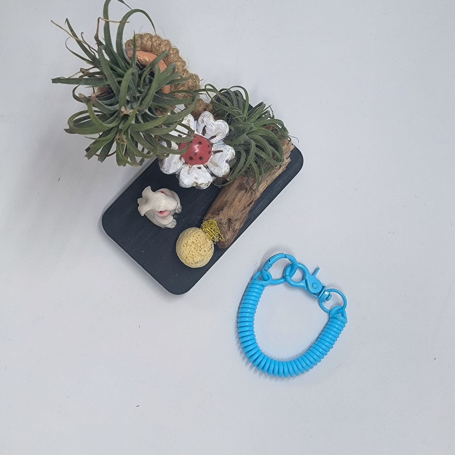 New colorful spring rope, sky blue