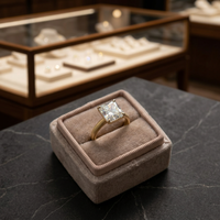 Bague de fiançailles en diamant de laboratoire taille radiant de 1,75 carat, magnifique, en or massif 14 carats plaqué rhodium, bague signet de luxe pour femme