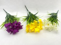 Bouquet de fleurs artificielles 5 têtes, herbe aquatique, bougainvillier simulé, herbe de blé, pour la maison, mariage, écologique, durable, extérieur