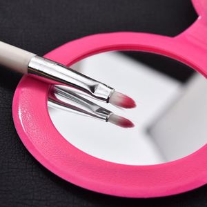 Miroir rond double face en cuir PU personnalisé avec logo imprimé, mini miroir pliable de poche portable de 8 cm, porte-clés pour usage domestique - Product Image 3