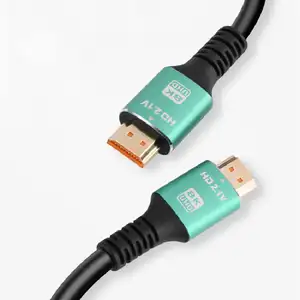 แจ็กเก็ต HDMI 8K HDMI ตัวผู้ไปยังตัวผู้4K 120Hz & 60Hz 3D HDR 48Gps PVC พร้อมสายรัดป้องกันสำหรับ HDTV คอมพิวเตอร์เครื่องเล่นดีวีดี