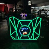 Conception de logo personnalisé, cabine DJ avec éclairage LED, table de DJ portable de haute qualité pour bar, club