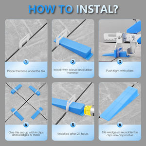Système de nivellement des carreaux en PVC avec 100 cales réutilisables pour mur et sol - Product Image 5