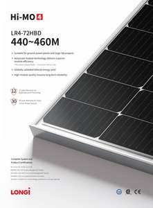 Paneles Solares en Oferta, Precio de Paneles Solares Longi Himo 4, Mejores Paneles Solares de 445w 440w, Módulo Fotovoltaico de Células Solares en el Mercado de Europa y Oriente Medio - Product Image 2