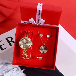 Valentine's Day Christmas Mother's Day Women's Day Light Luxury Stainless Steel Business Gift Set Necklace Earrings Ring - Product Image 5