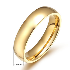 미니멀리스트 커플링 남녀공용 2mm 4mm 6mm 고광택 IP 골드 도금 스테인리스 스틸 제조업체 도매 - Product Image 2