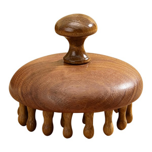 Sandalwood Round Massage Comb 15-20cm Scalp Meridian Care For Women - Product Image 4