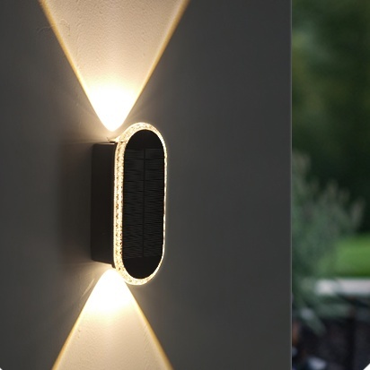 Solar Powered LED Outdoor Fence Wall Lights IP65 Waterproof Energy Efficient Adjustable Color Temperature Motion Sensor Garden