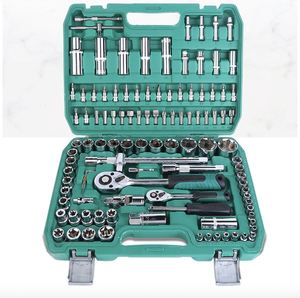 108 pièces outils de réparation automobile en acier ensemble d'outils à main ménagers étui rigide personnalisable clé OEM clé à cliquet à douille pour voiture - Product Image 2