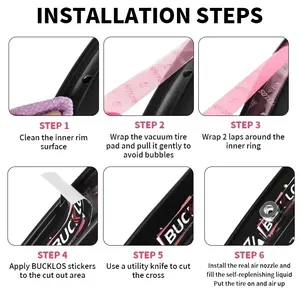 Rubans de jante Tubeless de vélo de route 17-35MM finition brillante Nopp colle spéciale doublure de pneu coussin sous vide - Product Image 5