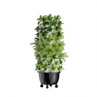 Tour de culture hydroponique verticale complète Petal Tower, économique et pratique pour la maison, 64 trous, avec éclairage LED pour la croissance des plantes
