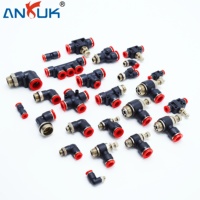 Raccord rapide ANRUK à connexion par poussée, filetage M5, en plastique PBT, filetage femelle, certifié ISO 9001, pour le travail du bois
