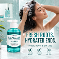 Shampooing hydratant équilibrant pour le cuir chevelu, à base d'acides aminés, gel aquatique rafraîchissant, contrôle du sébum, pour pointes sèches et abîmées, 300ml - Expédition immédiate, vente en gros